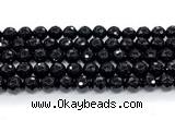 CON126 15.5 inches 10mm faceted round black onyx gemstone beads