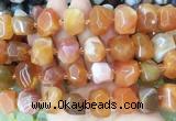 AGBS238 15 inches 12*16mm - 13*18mm faceted nuggets red botswana agate beads