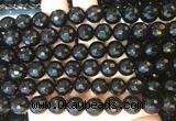 AGBS243 15 inches 10mm faceted round black agate beads wholesale