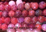 AGBS251 15 inches 14mm faceted round red dragon veins agate beads wholesale