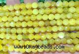 AGBS253 15 inches 6mm faceted round yellow dragon veins agate beads wholesale