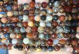AGBS270 15 inches 6mm faceted round coffee dragon veins agate beads wholesale