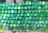 AGBS292 15 inches 6mm faceted round green dragon veins agate beads wholesale