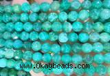 AGBS298 15 inches 8mm faceted round green dragon veins agate beads wholesale