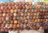 AGBS308 15 inches 6mm round red dragon veins agate beads wholesale