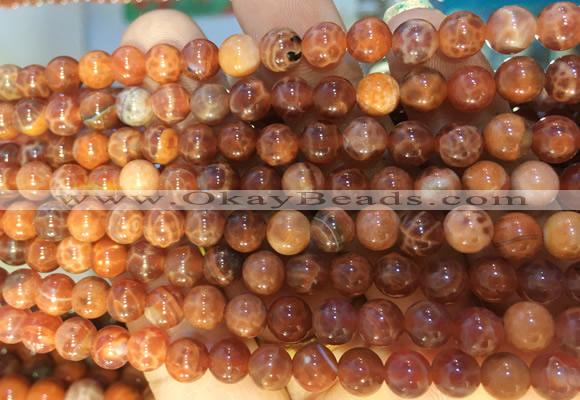 AGBS313 15 inches 6mm round red dragon veins agate beads wholesale