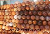 AGBS314 15 inches 8mm round red dragon veins agate beads wholesale