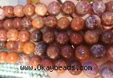AGBS316 15 inches 12mm round red dragon veins agate beads wholesale