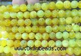 AGBS319 15 inches 8mm round yellow dragon veins agate beads wholesale