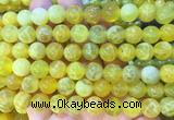 AGBS320 15 inches 10mm round yellow dragon veins agate beads wholesale