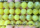 AGBS322 15 inches 14mm round yellow dragon veins agate beads wholesale