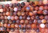 AGBS337 15 inches 8mm round coffee dragon veins agate beads wholesale