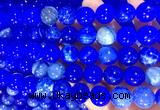 AGBS345 15 inches 12mm round blue dragon veins agate beads wholesale