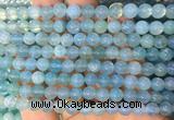 AGBS355 15 inches 6mm round blue dragon veins agate beads wholesale