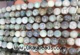 AGBS360 15 inches 8mm round green dragon veins agate beads wholesale