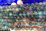 AGBS363 15 inches 6mm round green dragon veins agate beads wholesale