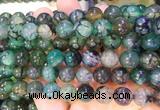 AGBS365 15 inches 10mm round green dragon veins agate beads wholesale