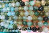 AGBS370 15 inches 10mm round green dragon veins agate beads wholesale
