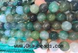 AGBS371 15 inches 12mm round green dragon veins agate beads wholesale