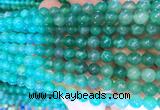 AGBS385 15 inches 6mm round green dragon veins agate beads wholesale