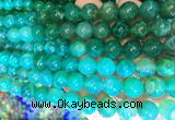 AGBS387 15 inches 10mm round green dragon veins agate beads wholesale