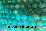 AGBS388 15 inches 12mm round green dragon veins agate beads wholesale