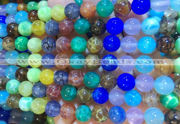 AGBS405 15 inches 8mm round colorful agate beads wholesale