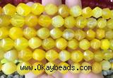 AGBS411 15 inches 10mm faceted nuggets agate gemstone beads wholesale