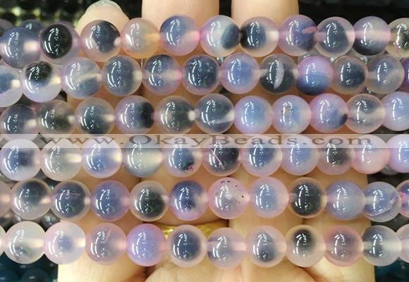 AGBS427 15 inches 8mm faceted round sugar heart agate beads wholesale