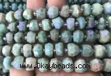 AMBS09 15 inches 5*10mm - 7*11mm faceted nuggets AB-color amazonite beads
