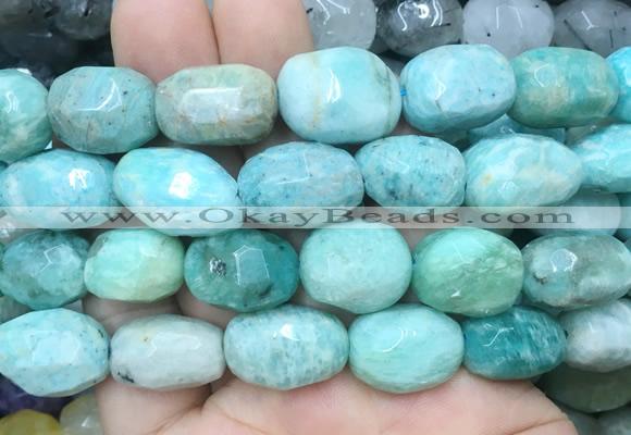 AMBS16 15 inches 12*16mm - 13*18mm faceted nuggets amazonite beads