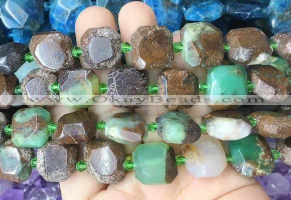 AUBS01 15 inches 12*14mm - 14*16mm faceted freeform Australia chrysoprase beads