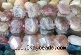 BQBS04 15 inches 15*20mm - 18*25mm faceted freeform red strawberry quartz beads