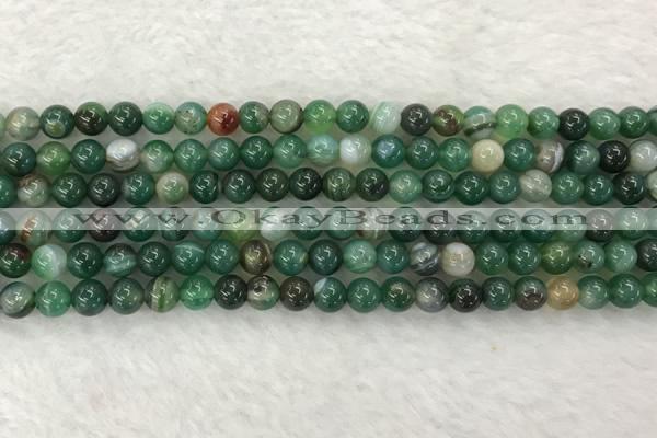 CAA1991 15.5 inches 6mm round banded agate gemstone beads