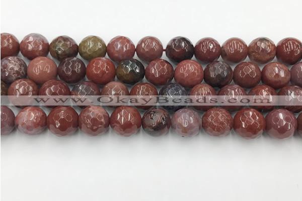 CAA3632 15.5 inches 12mm faceted round Portuguese agate beads