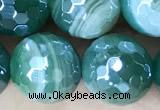 CAA5580 15 inches 10mm faceted round AB-color banded agate beads