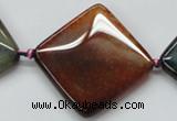 CAA594 15.5 inches 35*35mm faceted diamond dragon veins agate beads