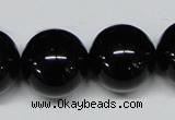 CAB730 15.5 inches 20mm round black agate gemstone beads wholesale