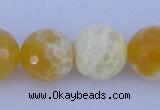 CAB968 15.5 inches 10mm faceted round fire crackle agate beads