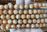 CABS22 15 inches 10mm round orange calcite gemstone beads wholesale
