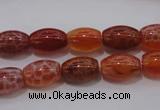 CAG4190 15.5 inches 8*12mm rice natural fire agate beads