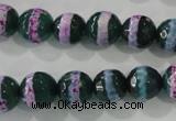 CAG5146 15 inches 10mm faceted round tibetan agate beads wholesale