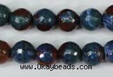 CAG5217 15 inches 10mm faceted round fire crackle agate beads