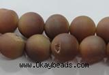 CAG6323 15 inches 10mm round plated druzy agate beads wholesale