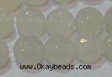 CAG6515 15.5 inches 14mm faceted round Brazilian white agate beads