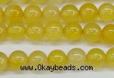CAG7109 15.5 inches 8mm round yellow agate gemstone beads