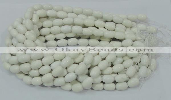 CAG718 15.5 inches 10*15mm rice white agate gemstone beads wholesale