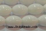 CAG7203 15.5 inches 10*14mm rice white agate gemstone beads