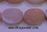 CAG8191 7.5 inches 18*25mm oval champagne plated druzy agate beads