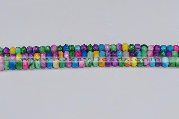 CAG9598 15.5 inches 5*8mm faceted rondelle crazy lace agate beads
